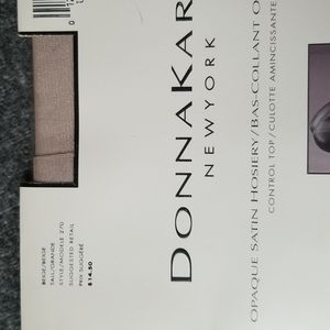 Donna Karan Opaque Satin Hosiery, Control top, Size tall, Beige